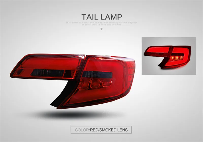 VLAND factory for Car Tail lamp for Camry 2012-2018 (Middle east type) with Running light Reverse light Turn signal