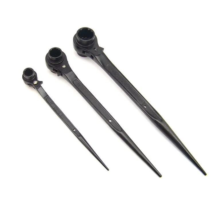 Black 19/22mm Scaffold Podger Ratchet Spanner Site Ratcheting Socket ...