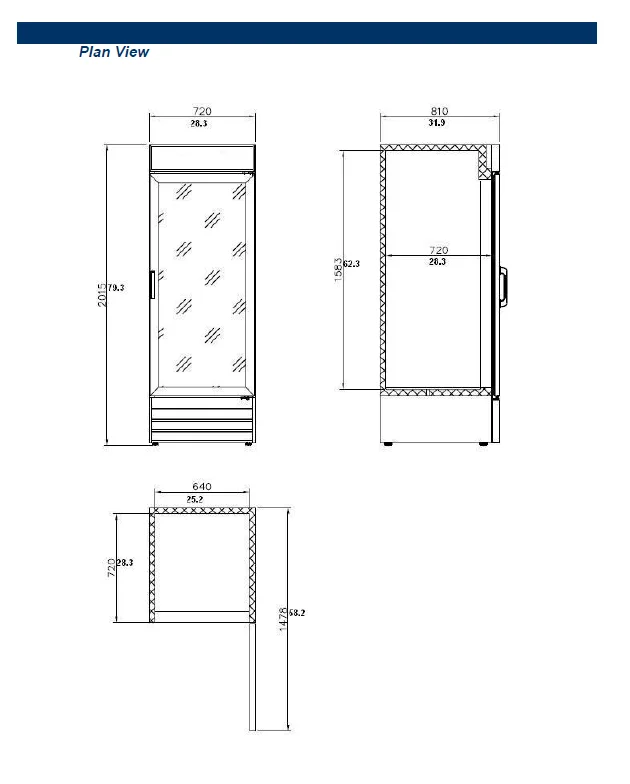 D648BMFHC 31 1/8" Black Swing Glass Door Merchandiser Freezer with LED