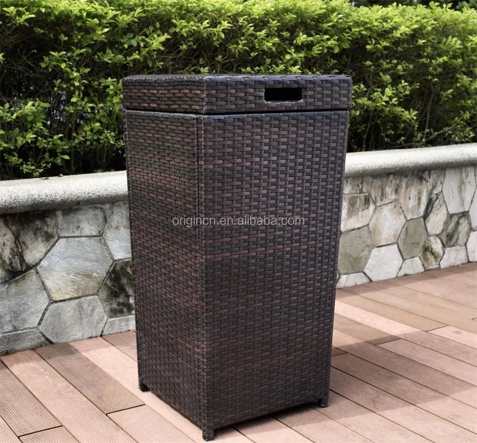 5 Star Hotel Patio Use Plastic Wicker Woven Wastebasket Furniture 5 Star Hotel Patio Use Plastic Wicker