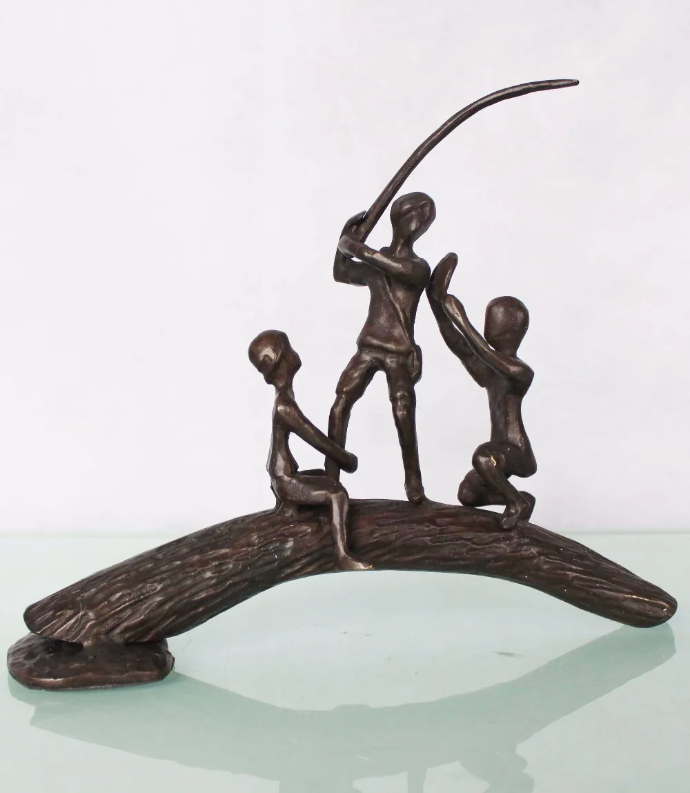 Home Decor Human Figure Statue Bronze Happy Family Figure Sculpture
