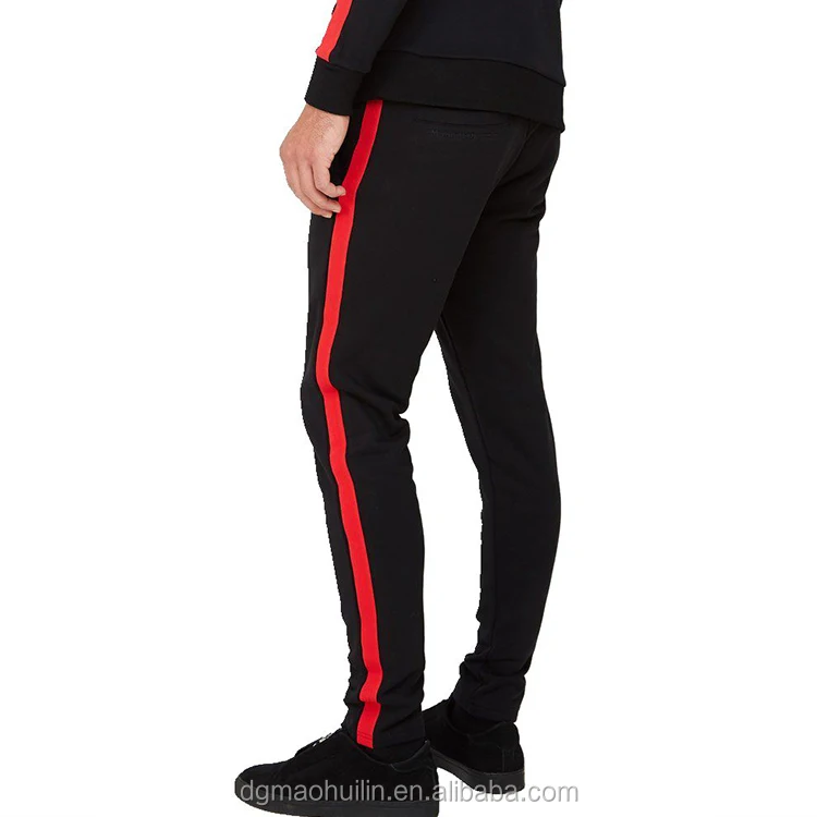 Best Selling Products Contrast Side Stripe Red And Black Tracksuits ...