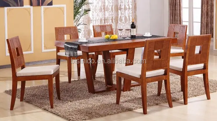 Asia Tenggara Seri Mebel Dining Set Meja Makan Kayu Polos