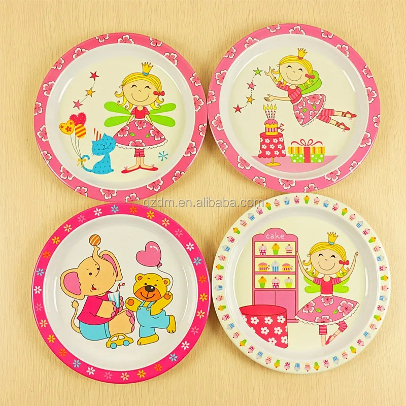 Girls Melamine Dinner Plate Plastic Lunch Dish A5 Quality