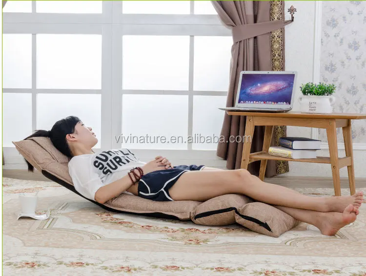 6 Backrest Adjustable Pro Thickness Pad Floor Sofa For Single Seat