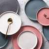 Multiple color custom logo hotel used ceramic dinner plates for weddings