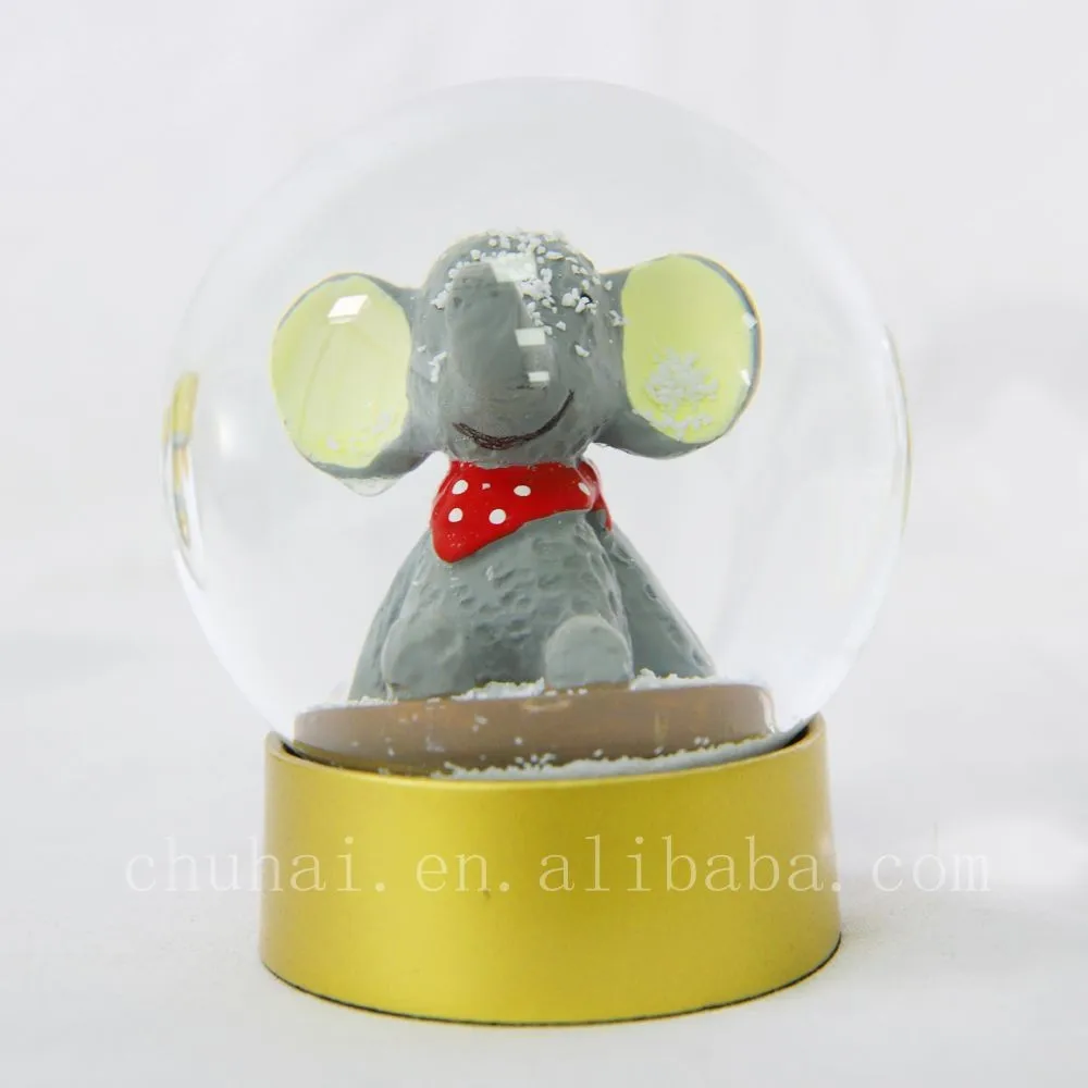 Boule à Neige éléphant Ravensden - Hauteur 8,8 Cm, Diamètre 6,5 Cm - Résine Et Verre - Idée Cadeau Collection