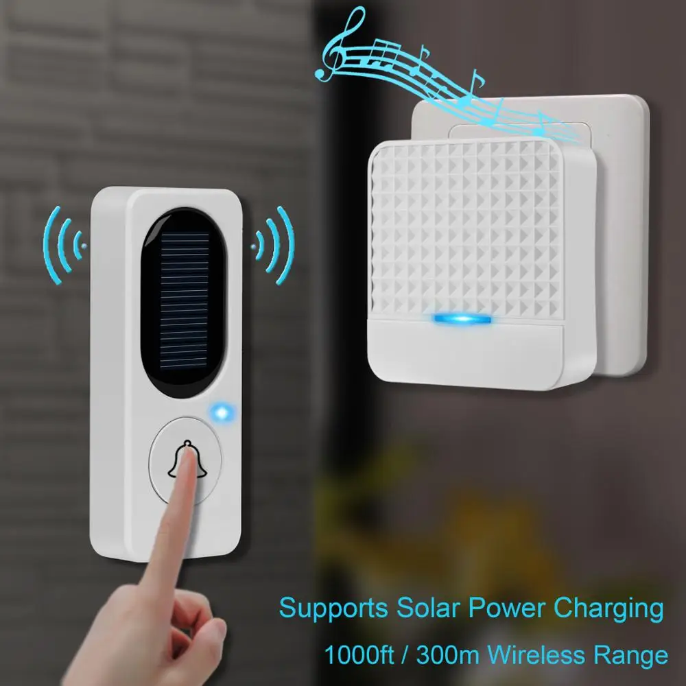 2017 newest high quality waterproof wireless solar doorbell for hotel and house