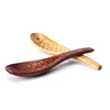 Fish shaped Japanese style hand carved mini fishing wooden spoon