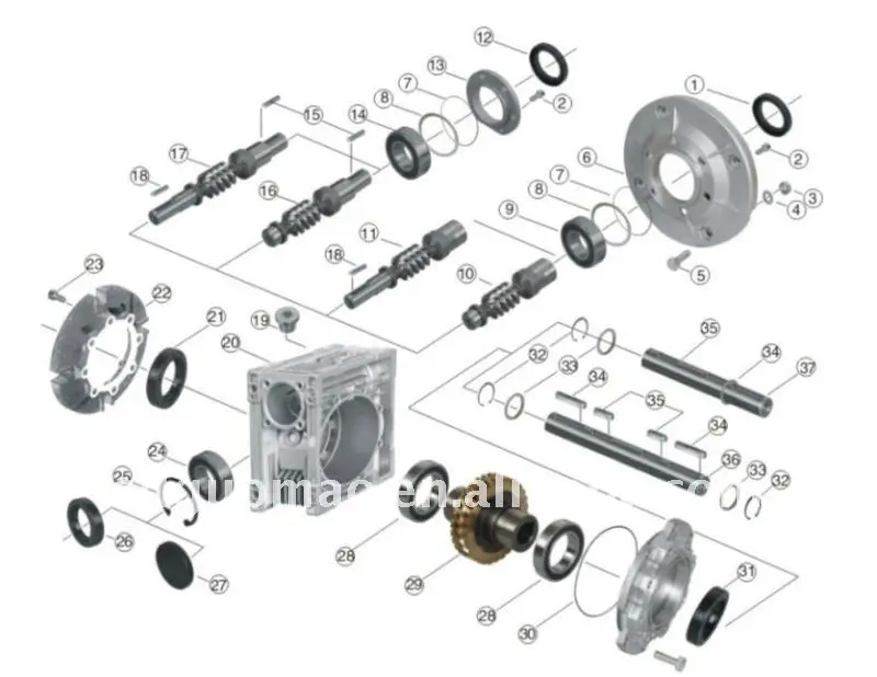 Motovario Like Rv075 Rv75 Worm Gearbox Gear Box Gearmotor - Buy ...