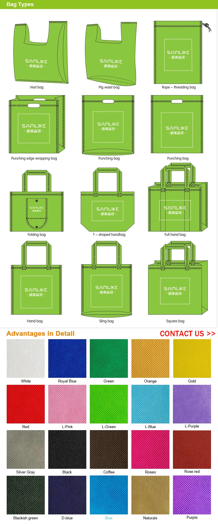 Standard Size Grocery Shopping Non Woven Bag Reusable Foldable Custom