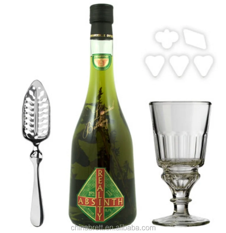 Stainless Steel Custom Absinthe Spoon Wormwood Leaf Design For Bar And Party