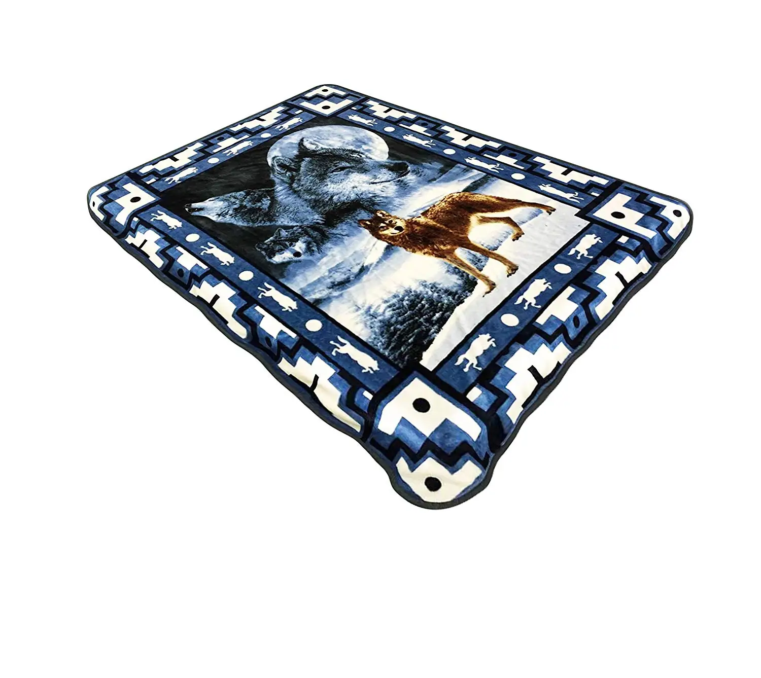 All American Collection New Super Soft Animal Printed Throw Blanket Anna (King Size, Howling Wolf)
