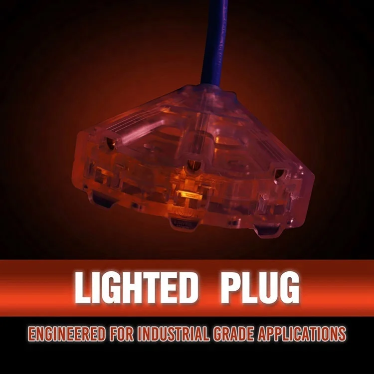 Osha Nrtl Compliant Cold Weather Extension Cord W/lighted End & 3