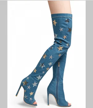 over the knee embroidered boots