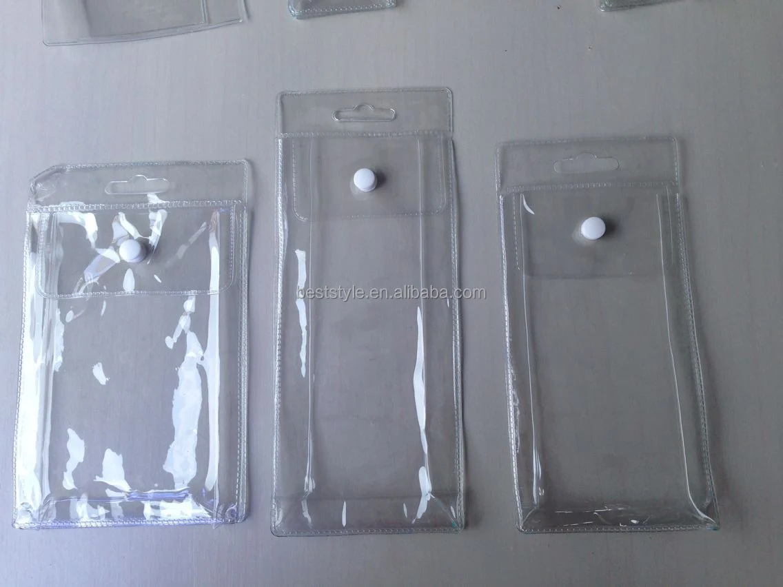 New Style Pvc Bag,Clear Pvc Plastic Bag With Snap Button 