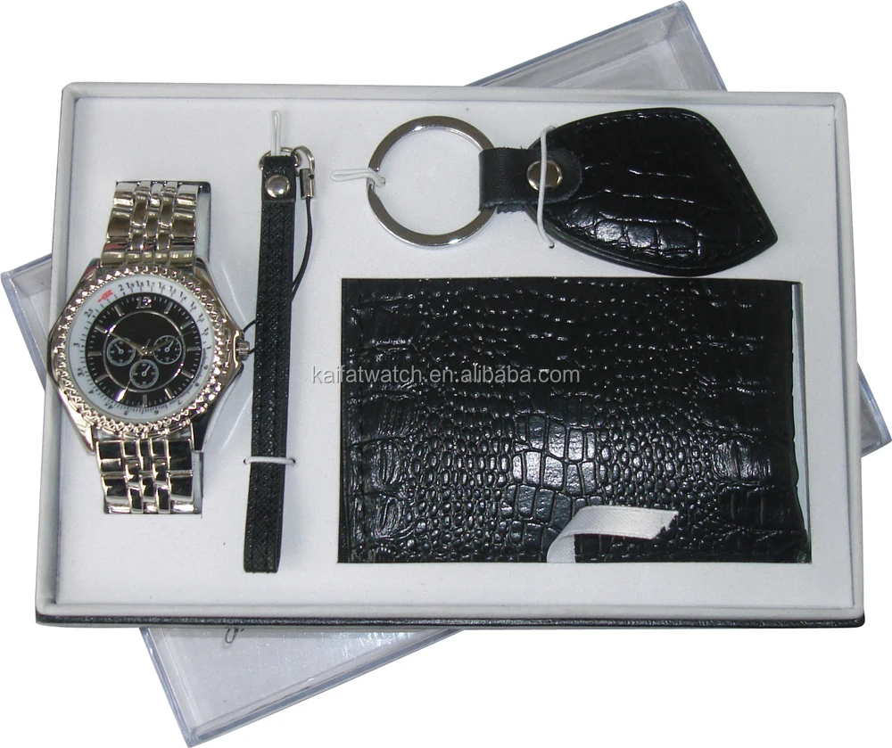 Wholesale Men's Wallet Watch Set With Keychain And Phone Strap Buy