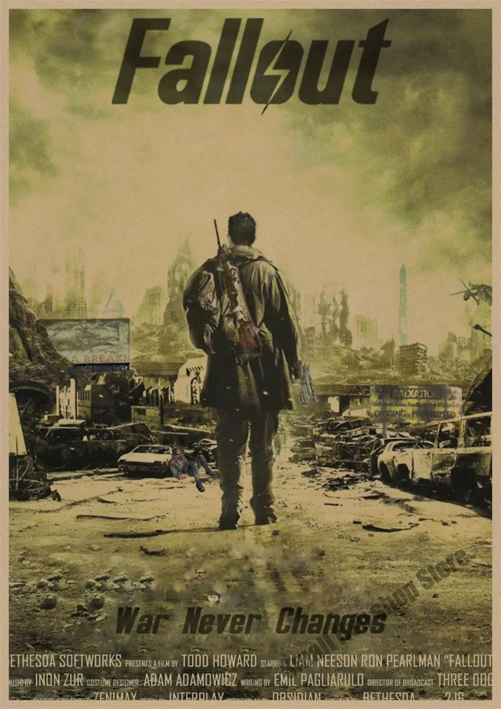 Fallout Series Game retro Poster Retro Kraft Paper Bar Cafe Home Decor ...