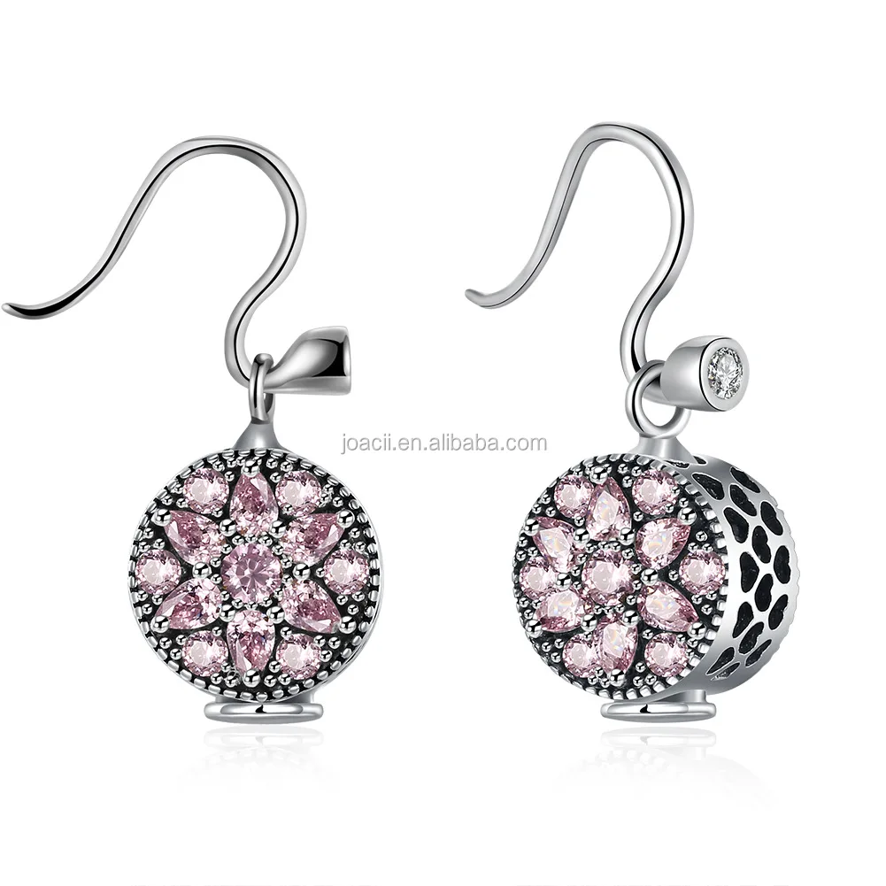 Joacii Women Round Shape Elegant Crystal Design Jewelry Charm Earring