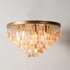Modern LED bronze color sea shell lamp shell string crystal ceiling light fixture ETL62353