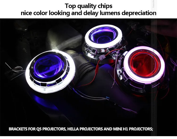 Led Demon Eyes Rgb Color Hid Projector Lens Led Devil Eyes Fit For 2.5 ...