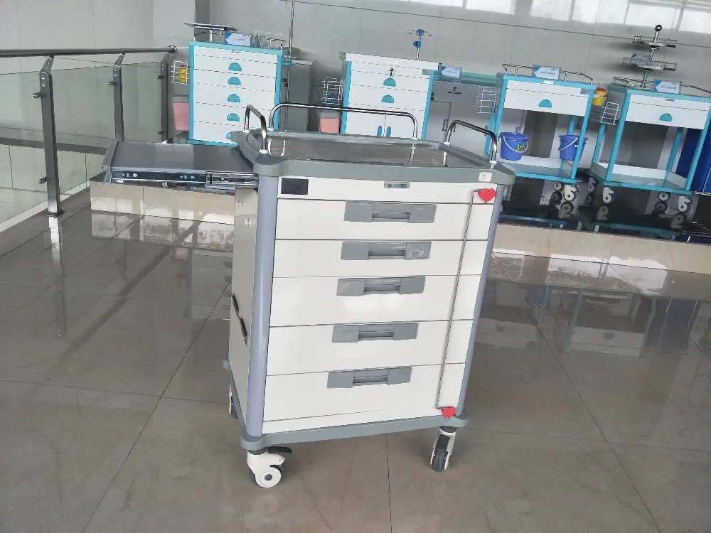 hospital furniture ABS plastic medicine nursing trolley
