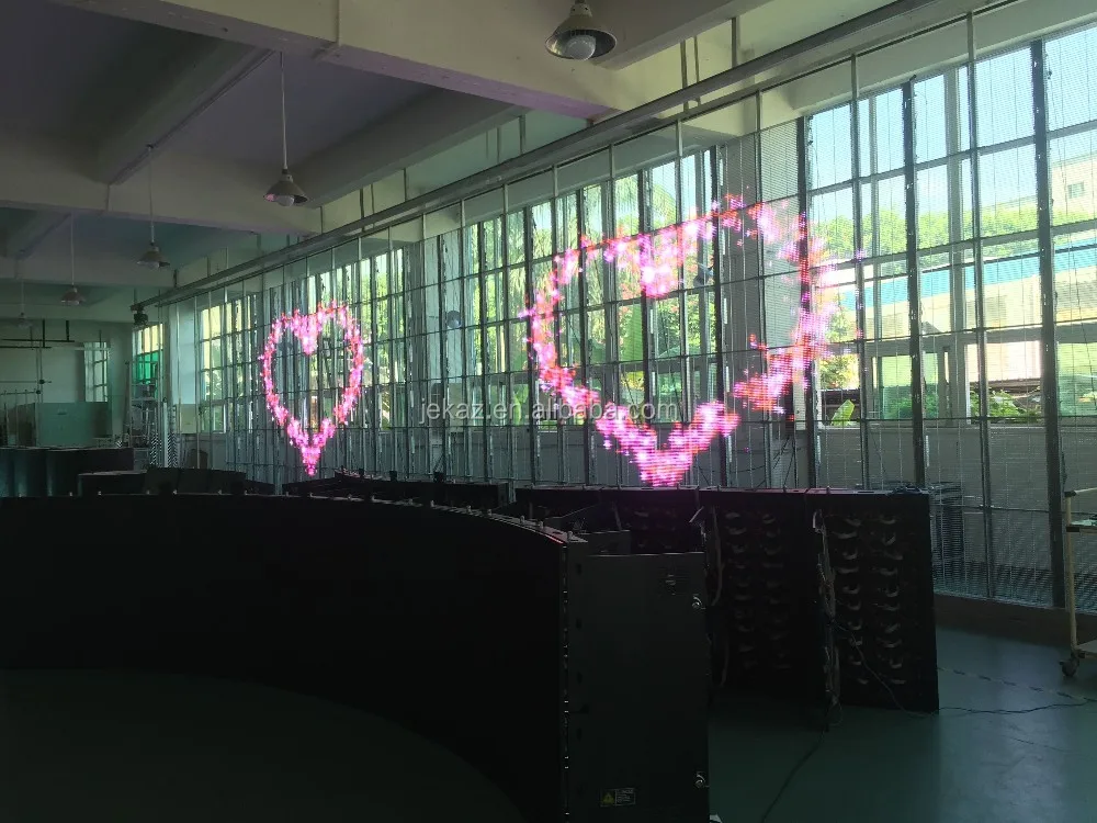 Jekaz Transparent Flexible Led Display Screen For Advertising P3.91 Transparent Led Video Wall