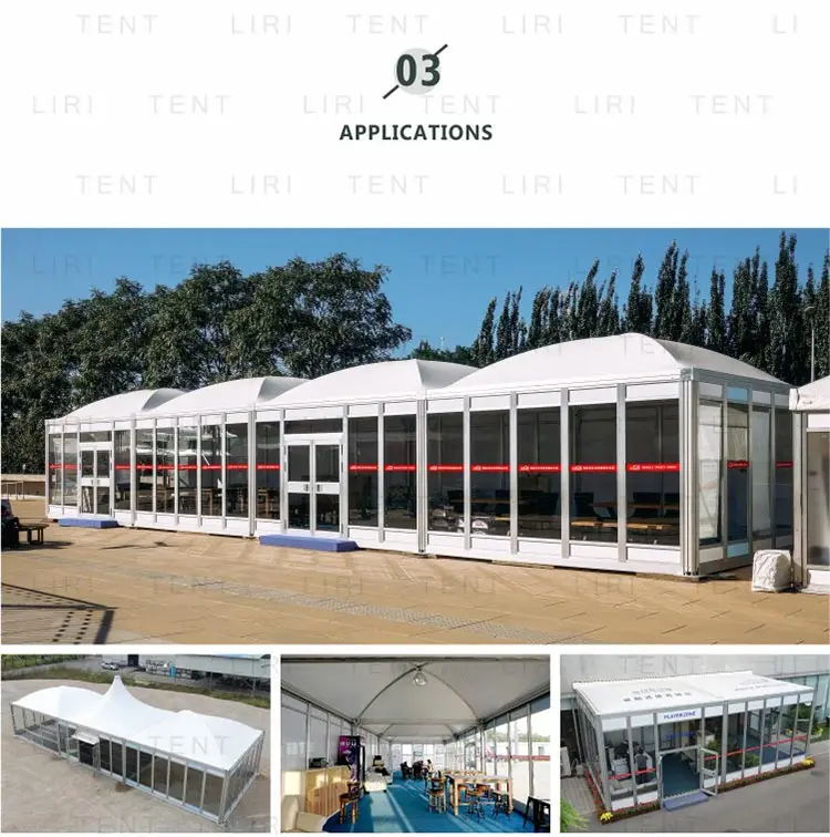 Aluminium Alloy Modular Dome Tents With Glass Windows And Doors
