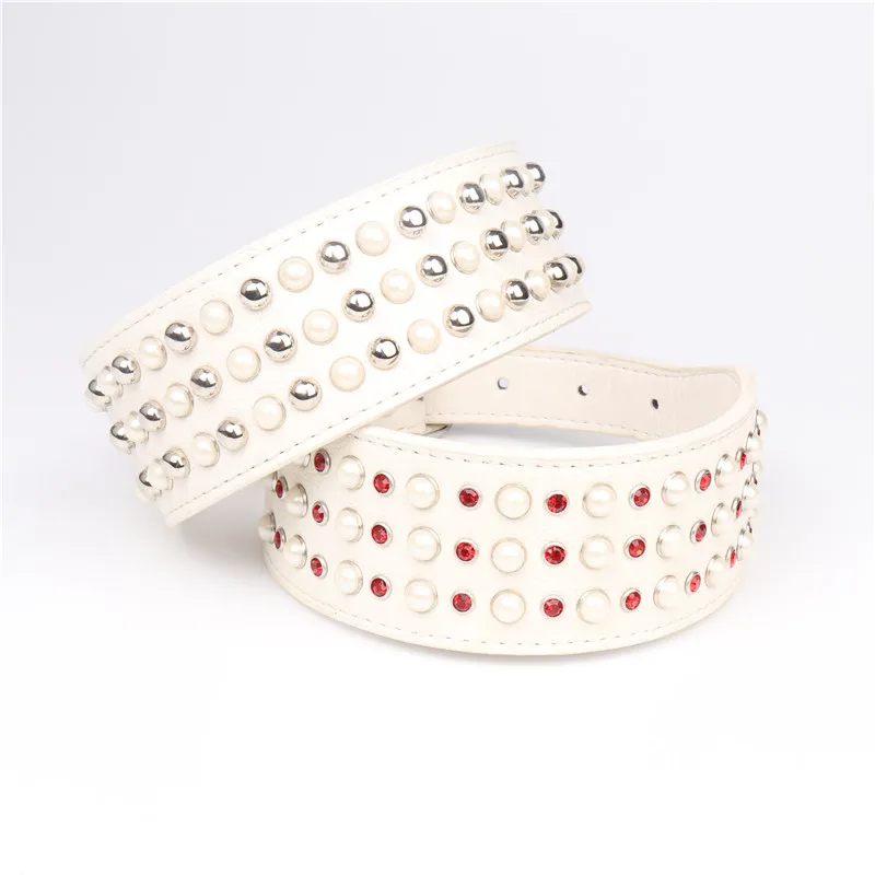 Top Sale Leather Studded Full Of Pearl Collar For Dog Collar Bulk - Buy Dog Leather Collar ...