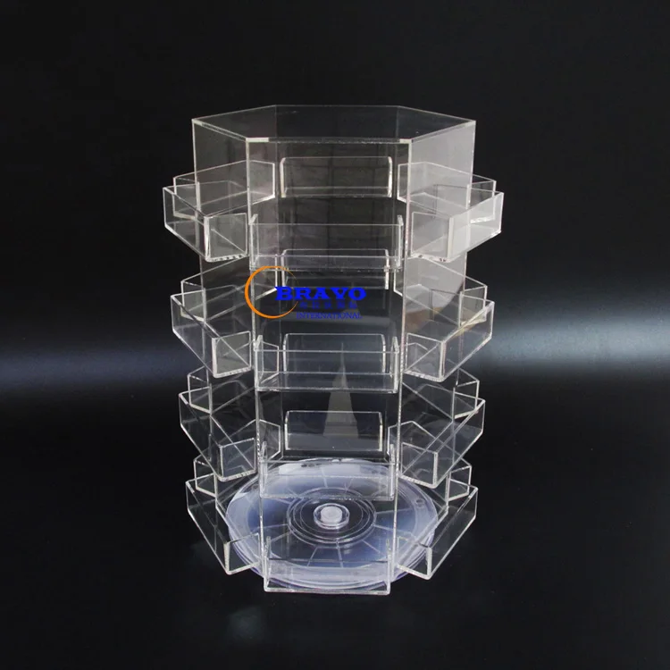 26 Pockets Revolving Clear Acrylic Gift Card Display Business Card