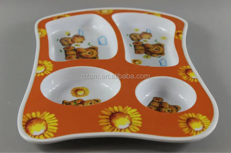 Melamine 4 Sections Plate For Kids