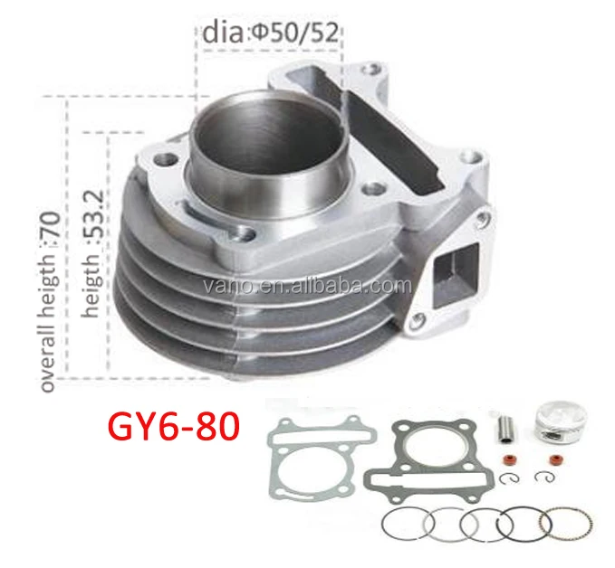 Gy6 Cylinder Assembly 50mm 52mm Big Bore Cylinder Kit 50cc 80cc 100cc 152fmb Buy Gy6 Cylinder 1661