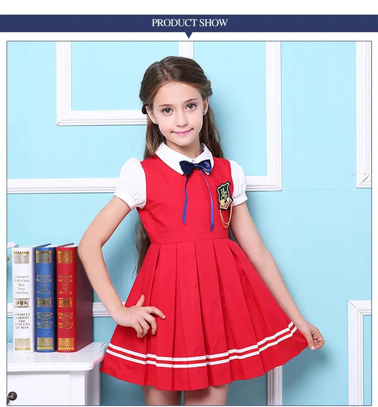 red school pinafore