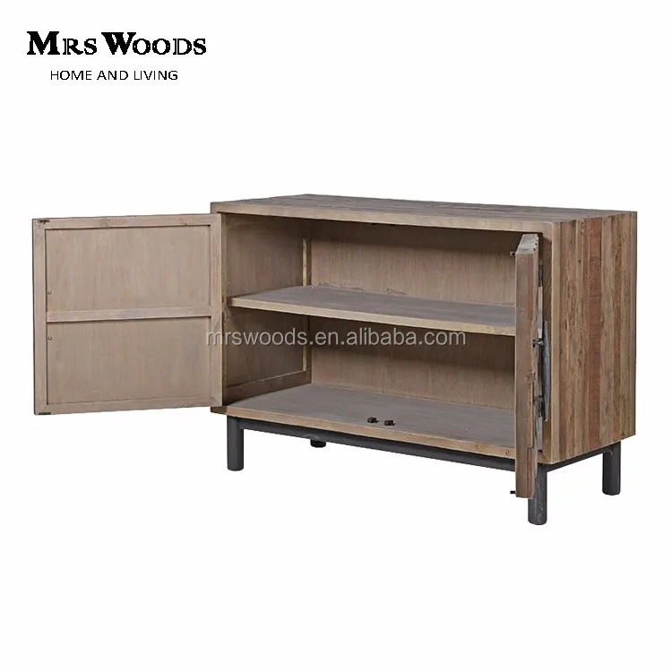 Mrs Woods Reclaimed Elm Low Small Wood Storage With