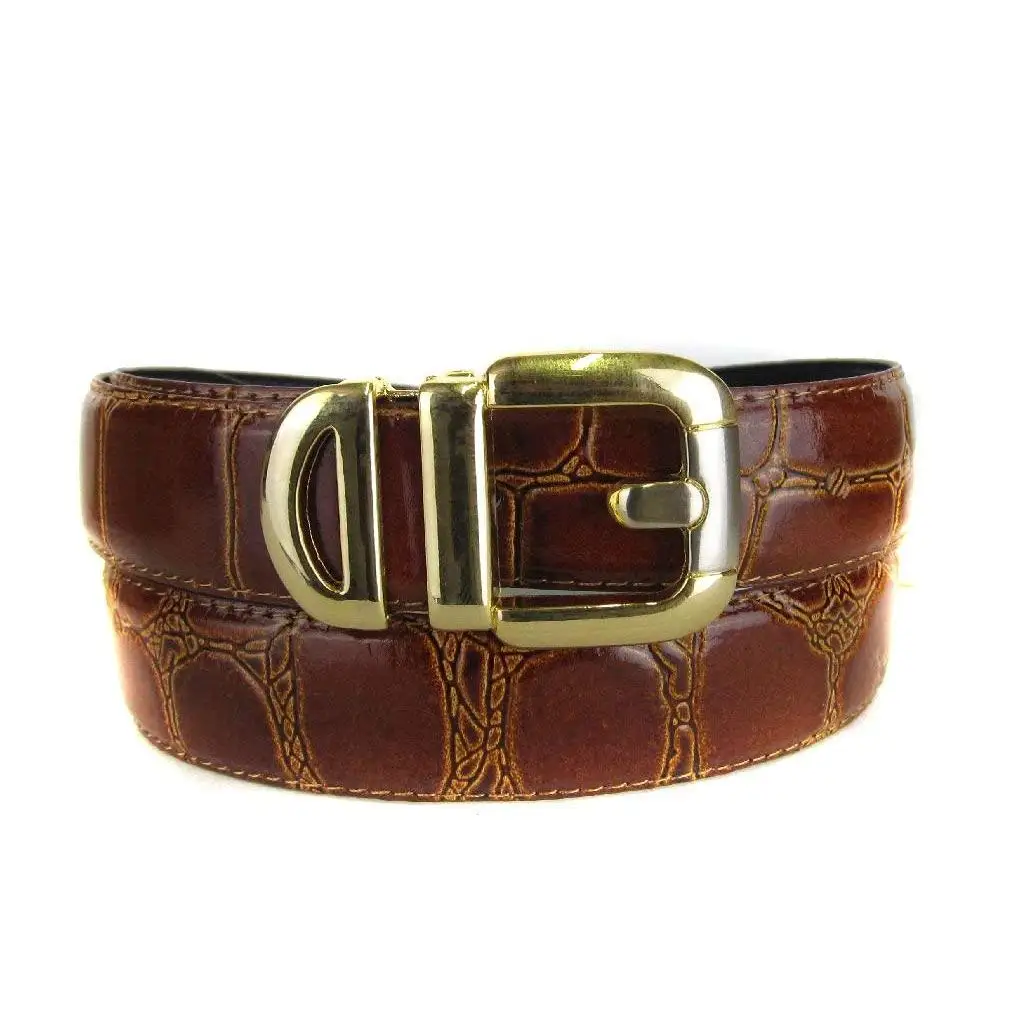 Brown Hornback Snake Skin High Quality Fashion Dress Belt
