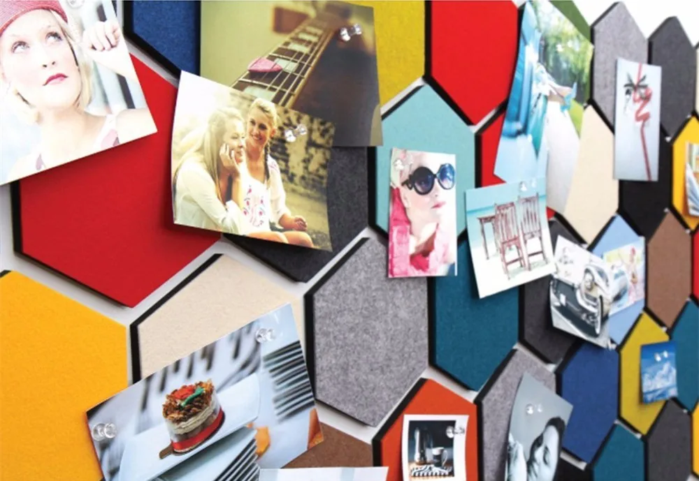 Decorative Felt Wall Panels Hexagonal Felt Wall Stickers For Home Deco