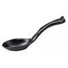 100% melamine unbreakable plastic flatware korean japanese restaurant black ramen soup spoons