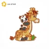 Panda and giraffe custom stick-on embroidered patches