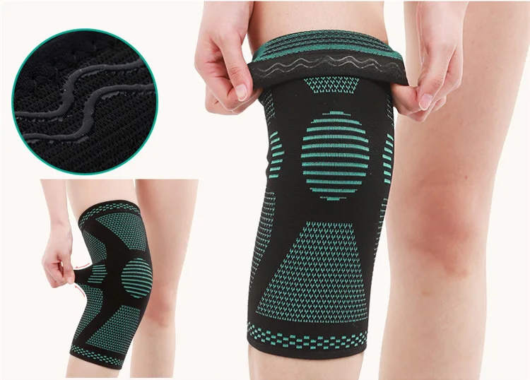 knitted nylon silicon knee sleeve copper compression knee sleeve elastic knee sleeves