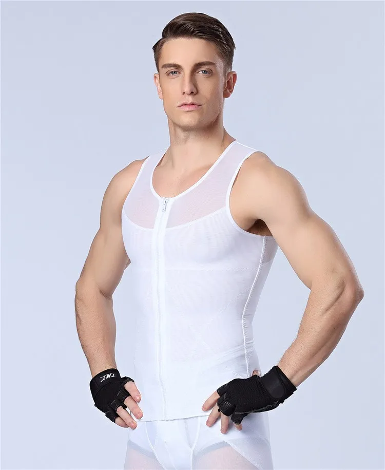 Male Slimming Sport Vest,Men Body Shaper With Zipper Vest,Breathable ...