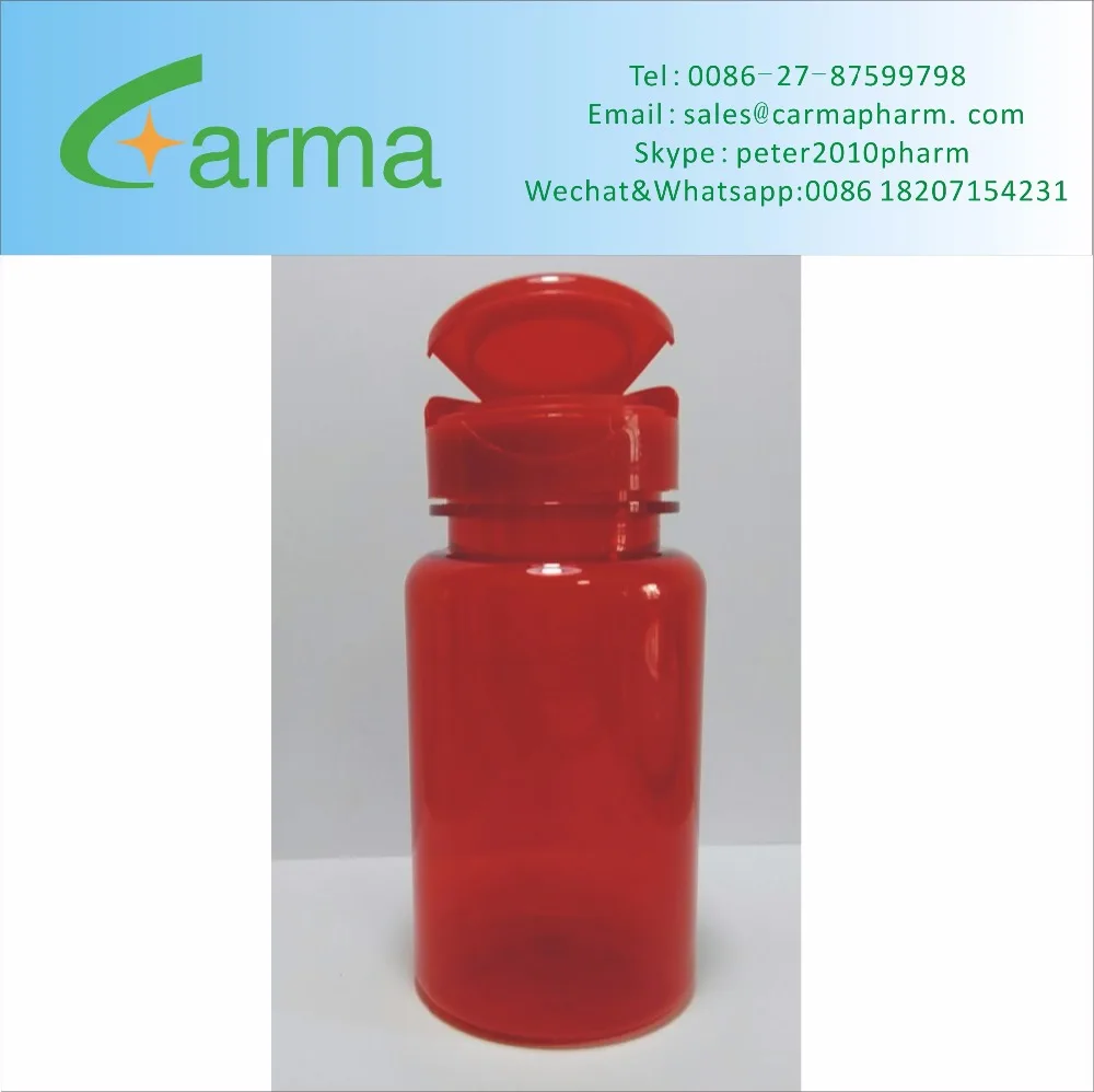 red bottle with flip cap
