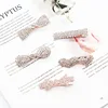 BSCI Audited Factory Wholesale High Quality Rhinestone Hair Clip Gold Metal Bowknot Duck Clip For Fashion Girls
