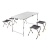 Square heavy load bearing mesas folding camp table and chair set