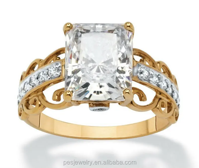 Unique 925 Sterling Silver Jewelry 3a Zircon 10k Gold Plated Ring 3a Zircon 10k Gold Plated Ring