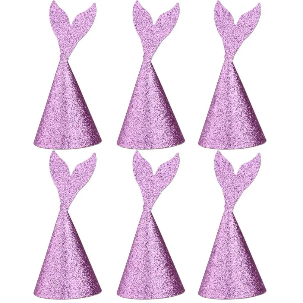 Chevron Purple Cone Happy Birthday Party Hats for Kids and Adults Set of 8 Standard Size