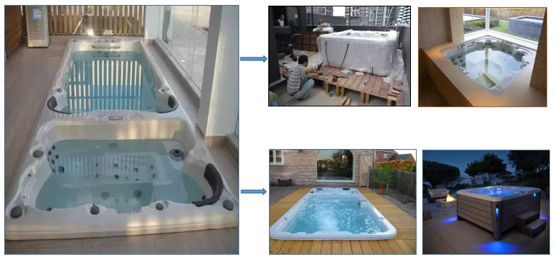 Swimming pool equipment and sauna equipment Black Small tub in bath folding whirlpool bath tub
