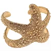 Customized brass finish starfish cuff bangle
