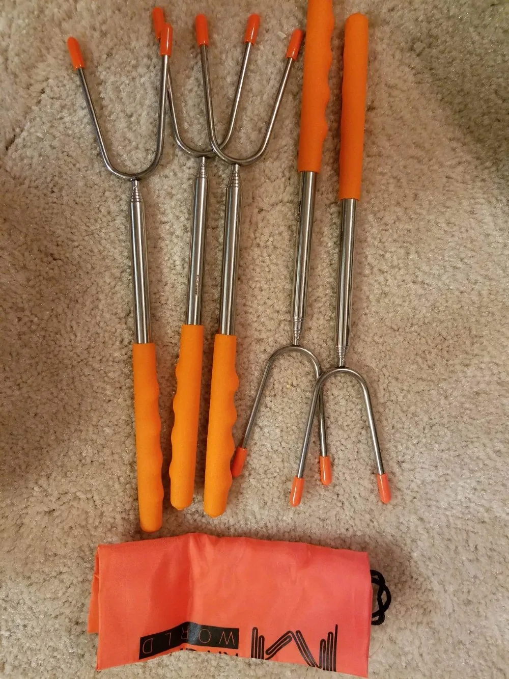 45 Inch Extra Long Stainless Steel Marshmallow Roasting Sticks Set Of 5