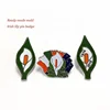 Easter Lily Badge Pin W/ Ireland Tri Color & Starry Flags Republican Irish Pin