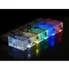 2019 New Idea Acrylic Crystal USB Flash Drive Laser Engrave Memory Stick Pendrive With LED Light 8GB 16GB 32GB